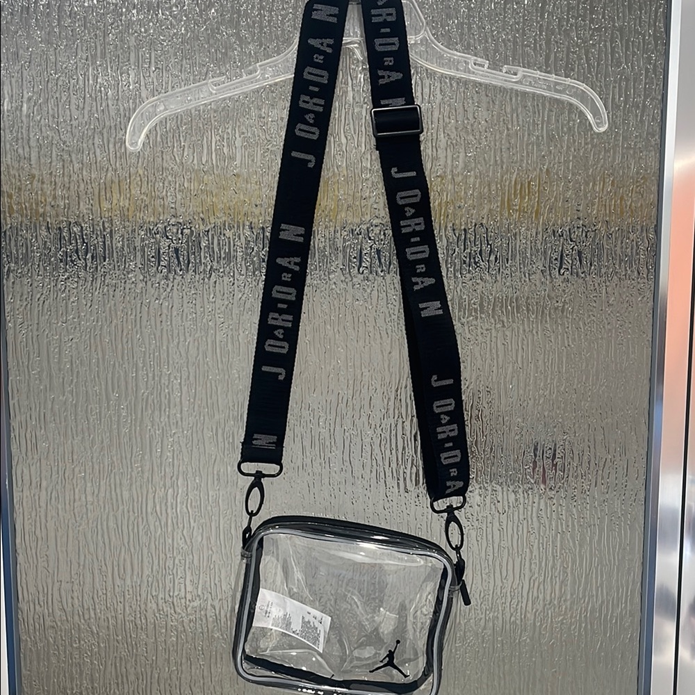 Jordan Gray and Black Belt Bag with Transparent Design